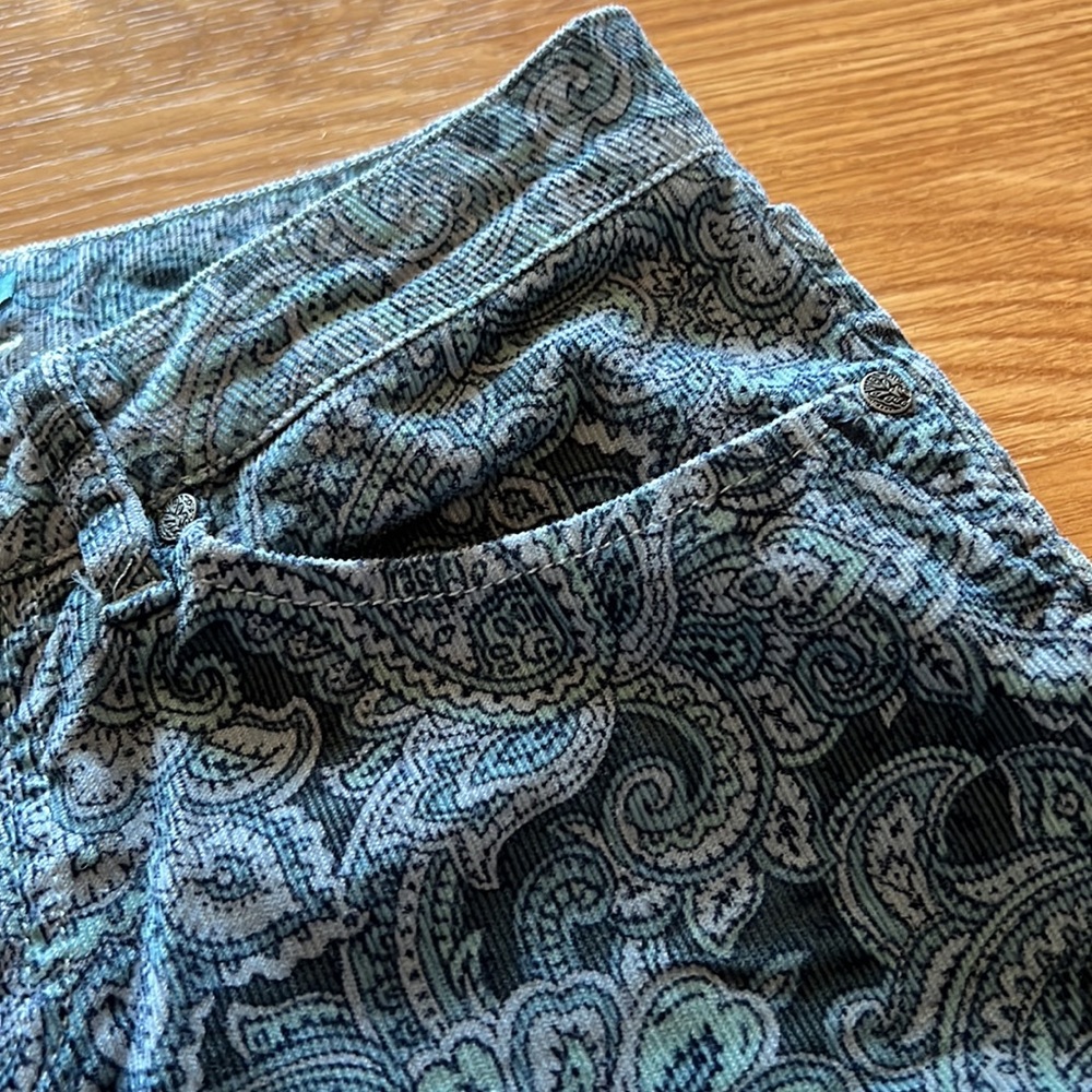 Floral Print Prana Mid Rise Stretch Skinny Corduroy Jeans size 4 - Picture 4 of 14